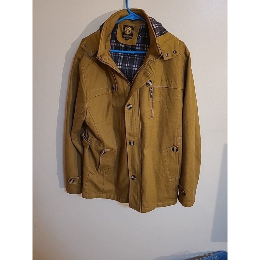 Leduntino Jacket Men’s Size XXL Fashion Casual Windbreaker Warm Brown Color